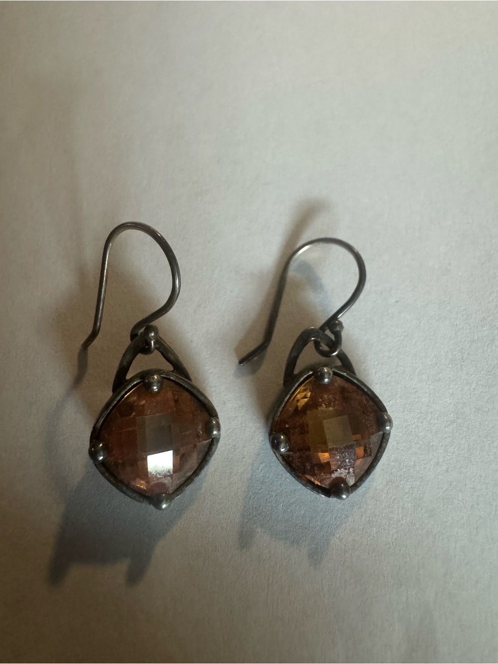 Silpada Brown Faceted Drop Earrings. EUC.